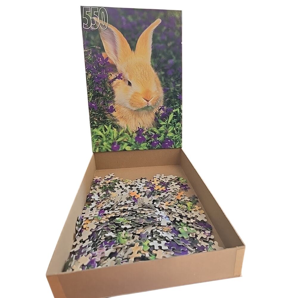 Vintage 1997 RoseArt Bunny Rabbit Made in USA 550 Piece Jigsaw Puzzle - Complete